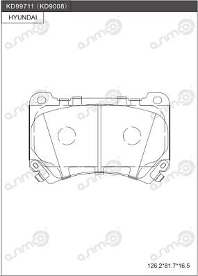 Asimco KD9008 - Тормозные колодки, дисковые, комплект avtokuzovplus.com.ua