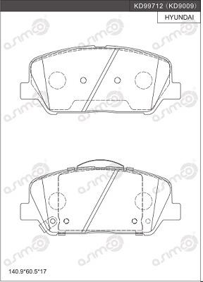 Asimco KD9009 - Гальмівні колодки, дискові гальма autocars.com.ua