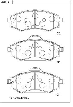 Asimco KD9013 - Гальмівні колодки, дискові гальма autocars.com.ua