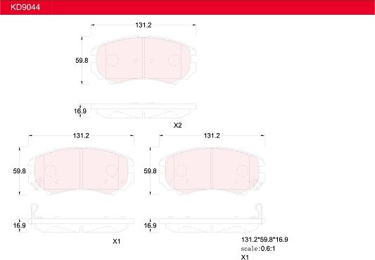 Asimco KD9044 - Гальмівні колодки, дискові гальма autocars.com.ua