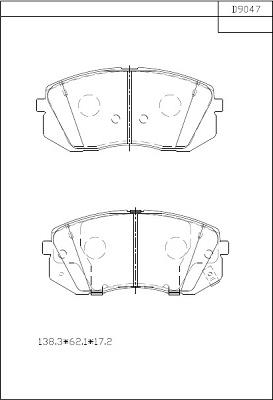 Asimco KD9047 - Гальмівні колодки, дискові гальма autocars.com.ua