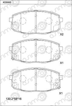 Asimco KD9065 - Гальмівні колодки, дискові гальма autocars.com.ua