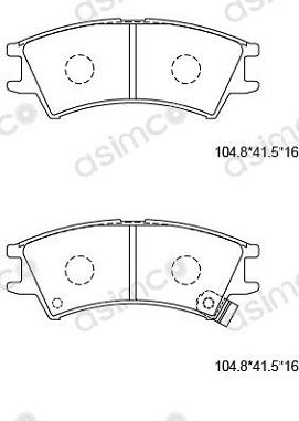 Asimco KD9748 - Тормозные колодки, дисковые, комплект avtokuzovplus.com.ua