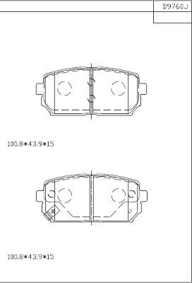 Asimco KD9760 - Тормозные колодки, дисковые, комплект autodnr.net