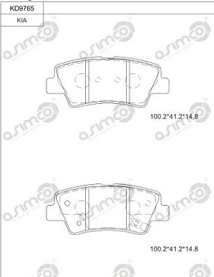 Asimco KD9765 - Гальмівні колодки, дискові гальма autocars.com.ua