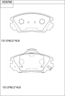 Asimco KD9768 - Тормозные колодки, дисковые, комплект autodnr.net