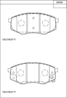 Asimco KD9780 - Гальмівні колодки, дискові гальма autocars.com.ua