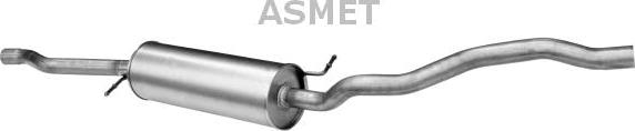 Asmet 03.098 - Середній глушник вихлопних газів autocars.com.ua