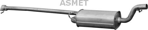 Asmet 07.172 - Середній глушник вихлопних газів autocars.com.ua