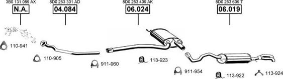 Asmet AU060185 - Система випуску ОГ autocars.com.ua