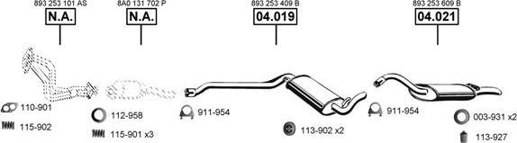 Asmet AU060380 - Система випуску ОГ autocars.com.ua