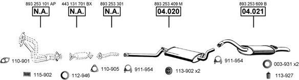 Asmet AU060385 - Система випуску ОГ autocars.com.ua