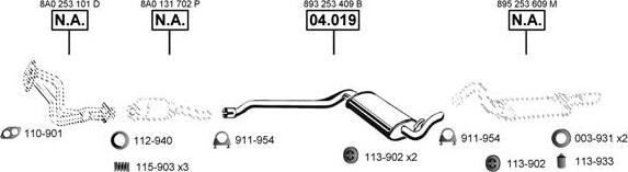 Asmet AU060390 - Система випуску ОГ autocars.com.ua