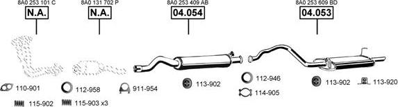 Asmet AU061035 - Система випуску ОГ autocars.com.ua