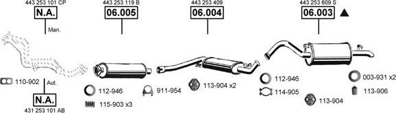 Asmet AU061255 - Система випуску ОГ autocars.com.ua