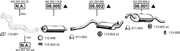 Asmet AU061390 - Система випуску ОГ autocars.com.ua