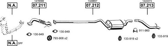 Asmet FO072975 - Система випуску ОГ autocars.com.ua