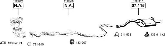 Asmet FO073405 - Система випуску ОГ autocars.com.ua