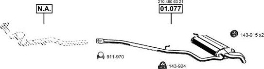 Asmet ME011070 - Система випуску ОГ autocars.com.ua