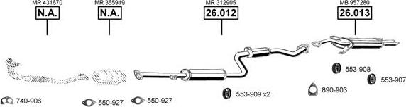 Asmet MI260130 - Система випуску ОГ autocars.com.ua