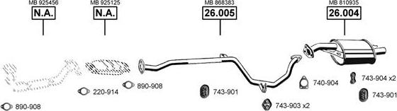 Asmet MI260950 - Система випуску ОГ autocars.com.ua