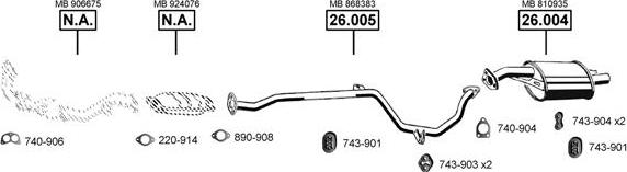 Asmet MI260975 - Система випуску ОГ autocars.com.ua