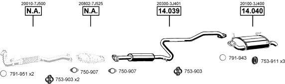 Asmet NI141485 - Система випуску ОГ autocars.com.ua