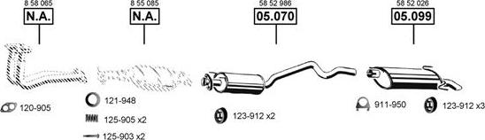Asmet OP050570 - Система випуску ОГ autocars.com.ua
