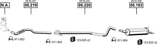 Asmet OP051570 - Система випуску ОГ autocars.com.ua