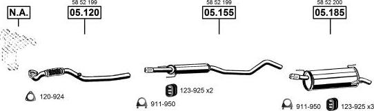 Asmet OP053846 - Система випуску ОГ autocars.com.ua