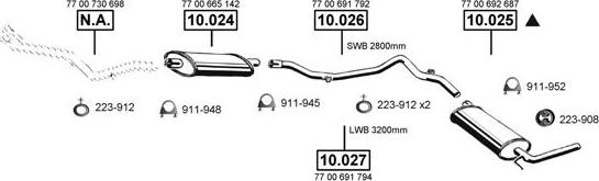 Asmet RE105560 - Система випуску ОГ autocars.com.ua