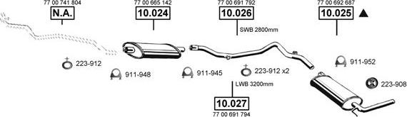 Asmet RE105575 - Система випуску ОГ autocars.com.ua