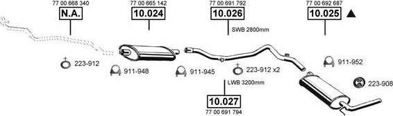 Asmet RE105605 - Система випуску ОГ autocars.com.ua