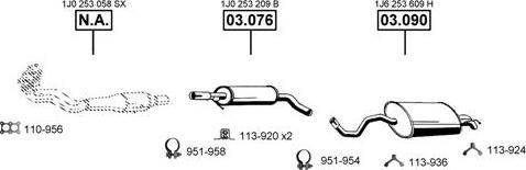 Asmet VA030360 - Система випуску ОГ autocars.com.ua