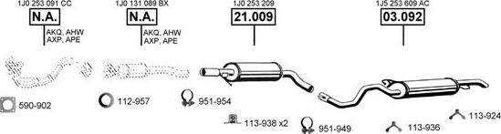 Asmet VA030500 - Система випуску ОГ autocars.com.ua