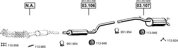 Asmet VA030945 - Система випуску ОГ autocars.com.ua