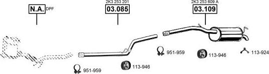 Asmet VA030970 - Система випуску ОГ autocars.com.ua