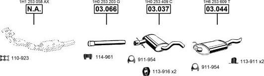 Asmet VA032070 - Система випуску ОГ autocars.com.ua