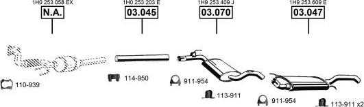 Asmet VA032270 - Система випуску ОГ autocars.com.ua