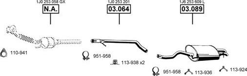 Asmet VA032540 - Система випуску ОГ autocars.com.ua
