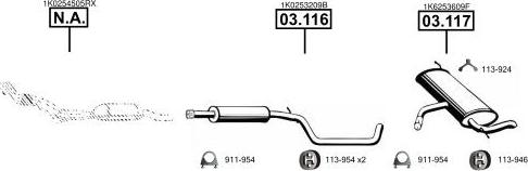 Asmet VA032765 - Система випуску ОГ autocars.com.ua