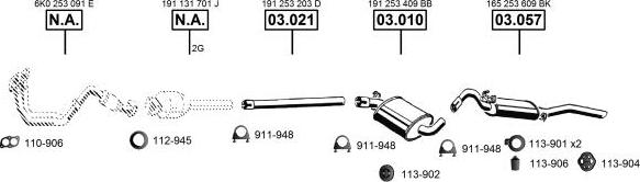 Asmet VA033045 - Система випуску ОГ autocars.com.ua