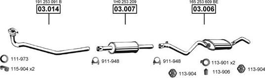 Asmet VA033245 - Система випуску ОГ autocars.com.ua