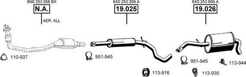 Asmet VA033500 - Система випуску ОГ autocars.com.ua