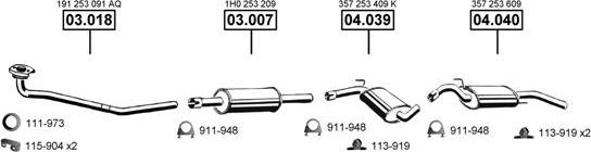 Asmet VA033875 - Система випуску ОГ autocars.com.ua