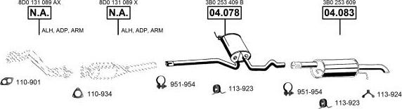 Asmet VA033890 - Система випуску ОГ autocars.com.ua