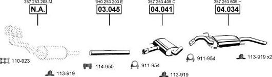 Asmet VA034085 - Система випуску ОГ autocars.com.ua