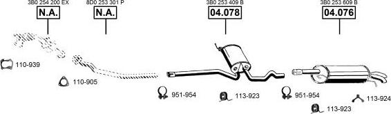 Asmet VA034210 - Система випуску ОГ autocars.com.ua