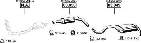 Asmet VA034555 - Система випуску ОГ autocars.com.ua