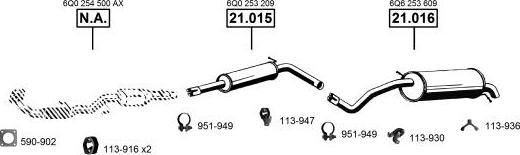 Asmet VA034935 - Система випуску ОГ autocars.com.ua